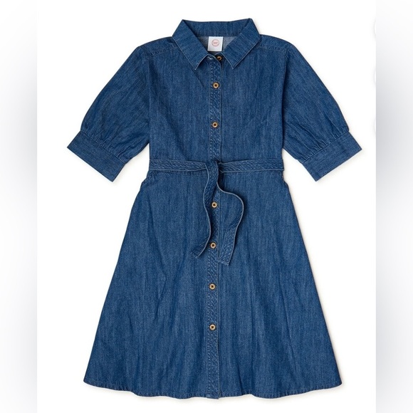 wonder nation Other - Wonder Nation Girls Collared denim Shirt Dress w/ Elbow Sleeves, Size: XS (4/5)